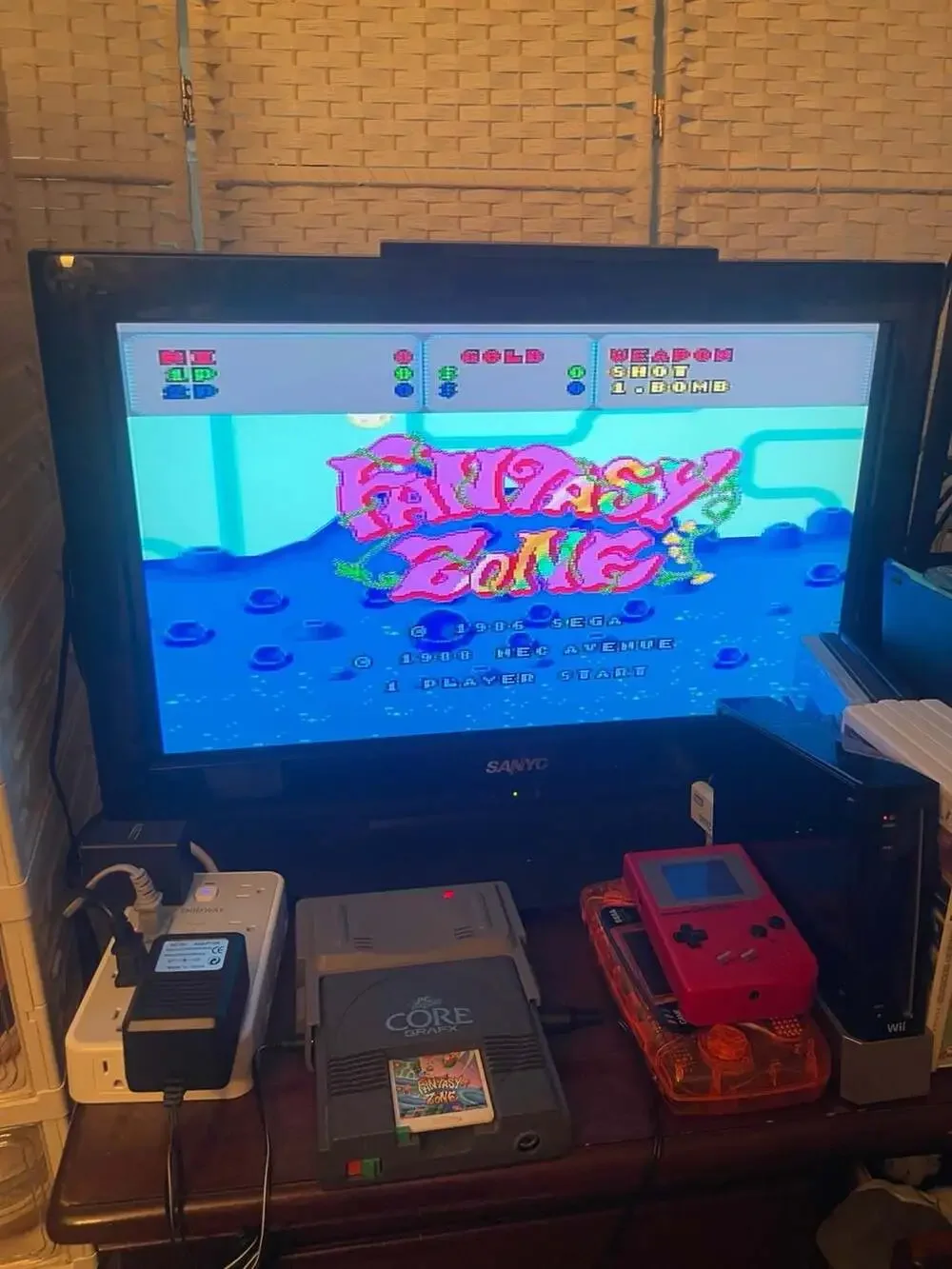 (Fully Works) NEC PC Engine Core Grafx Console with Fantasy Zone HuCard